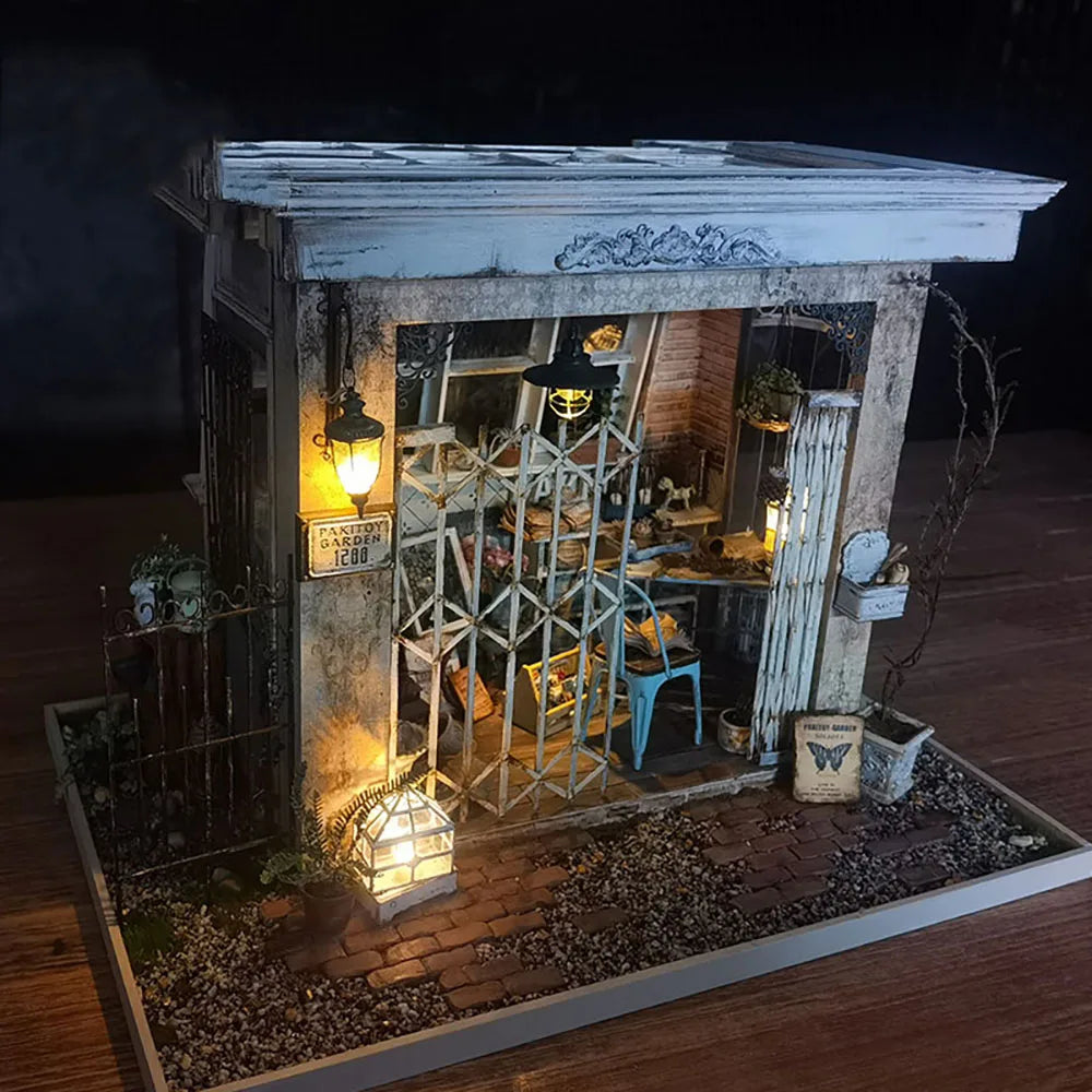 DIY Wooden Dollhouse Casa Miniature With Furniture Kit 3D Irish Cottage Coffee House Assemble Toy for Children Christmas Gifts