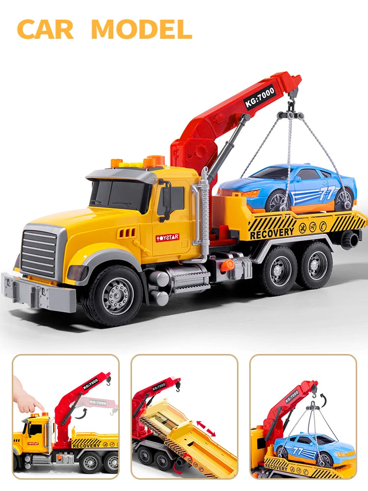 Boys Car Toy Engineering Tractor Vehicle Model Children With Sound and Light Cars 3 Years Education Toys For Kids Gifts