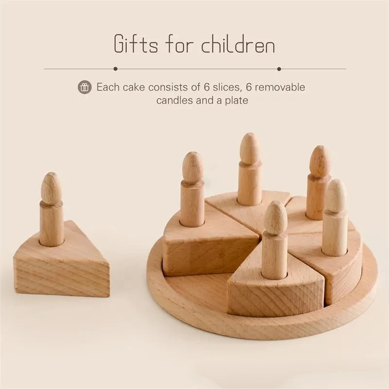 Wooden Simulation Birthday Cake Kitchen Toys Children Pretend Play Home Early Education Toys Baby Interactive Games Props gift