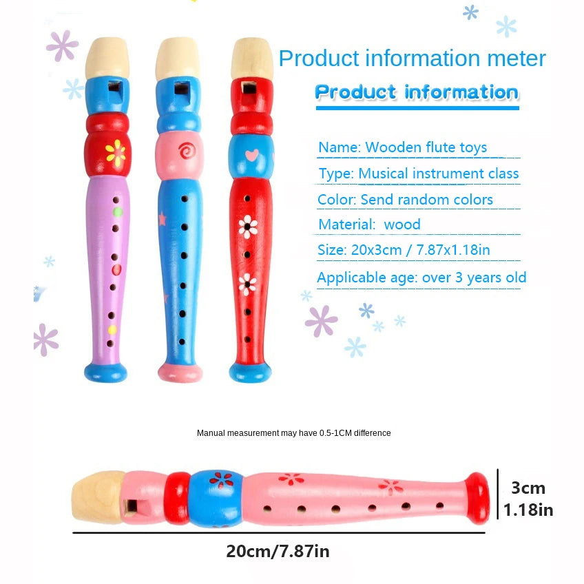 Hot Colorful Wooden Flute Music Instrument Trumpet Buglet Hooter Kids Educational Musical Toys for Children