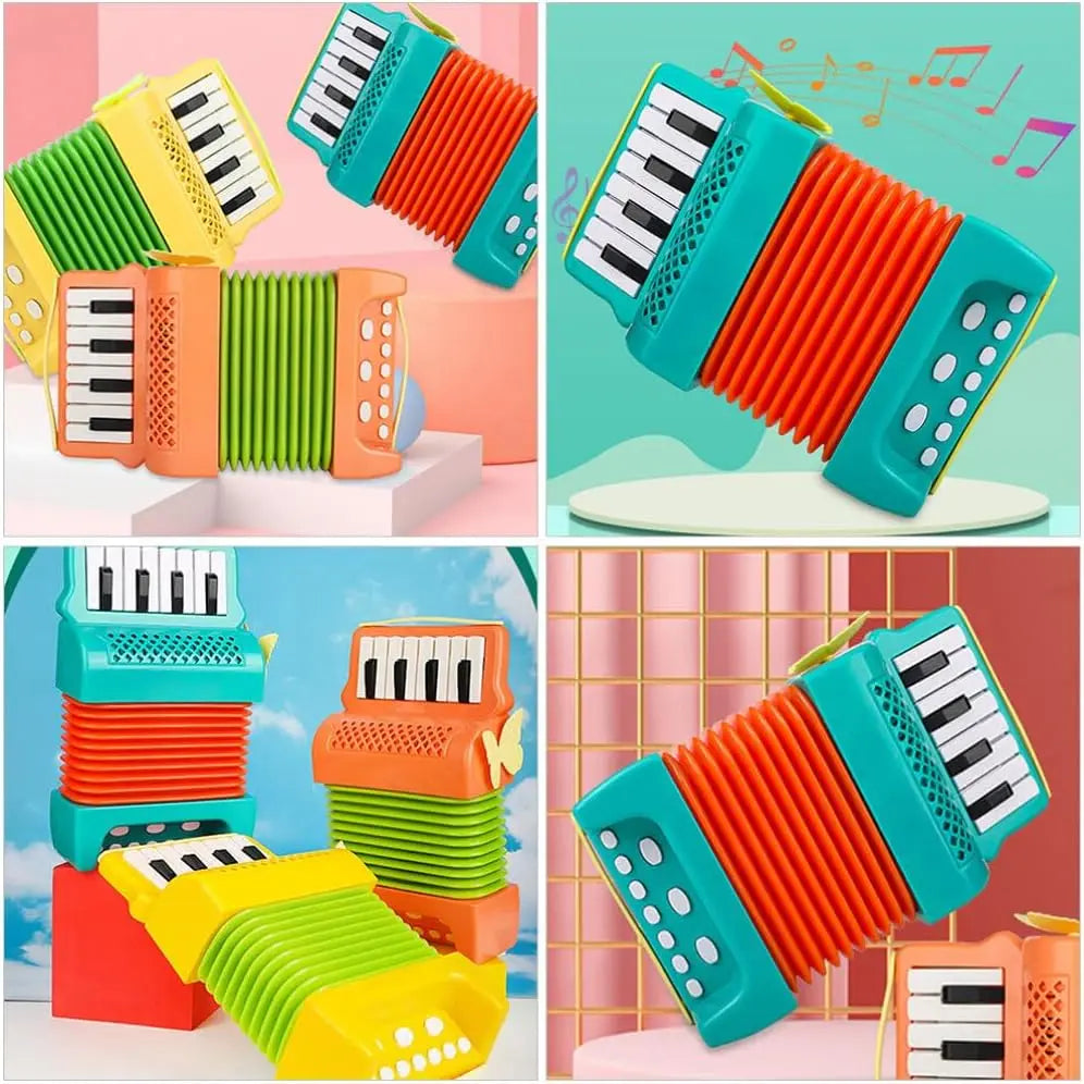 Kids Accordion Musical Instruments Indoor and Outdoor 10 Keys 8 Bass Playing Musical keyboard Educational Toys Gift For Children