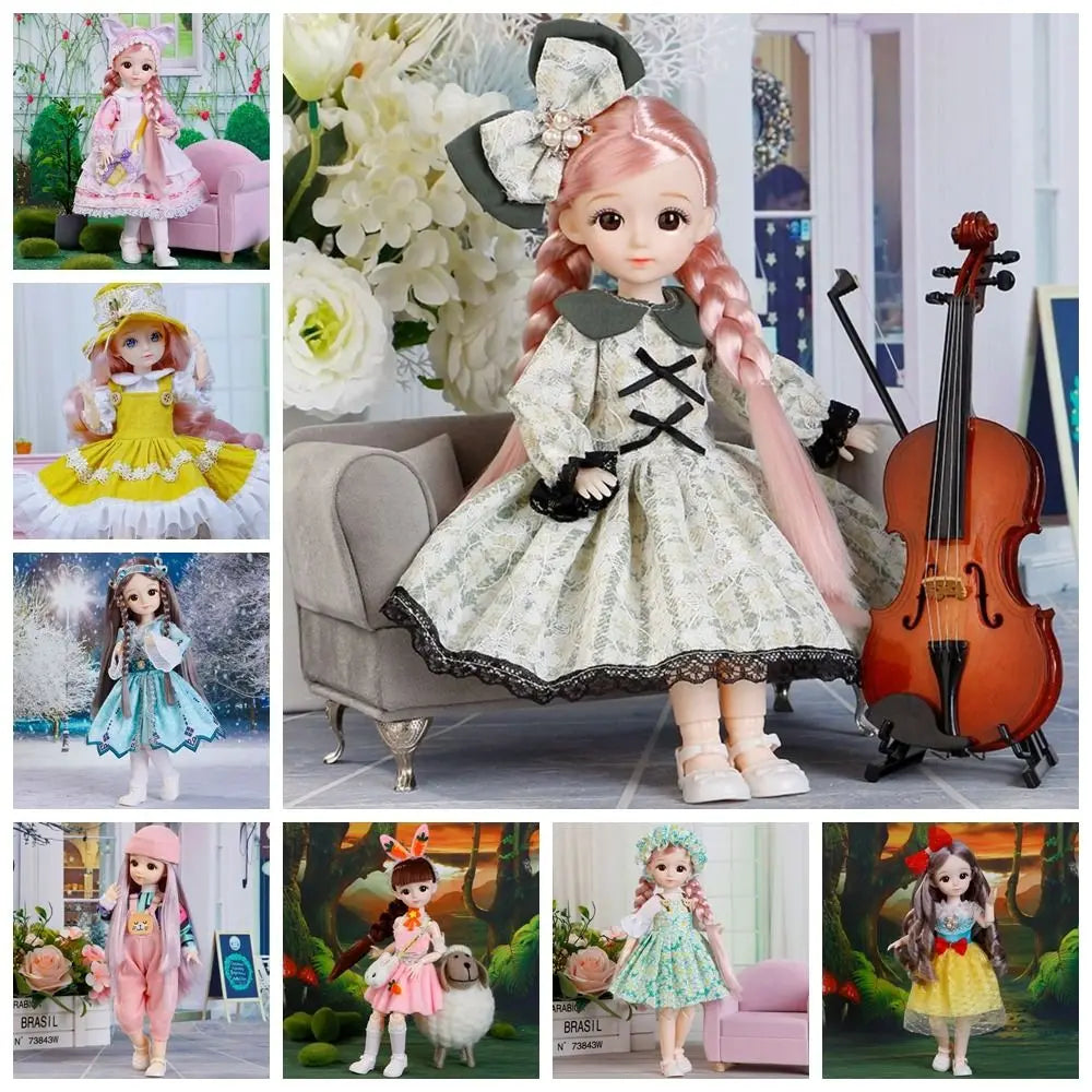 Ancient Dress Doll with Clothes BJD Doll Dress Up 3D Eyes Removable Joints Doll Removable Joints Colorful Children Toys