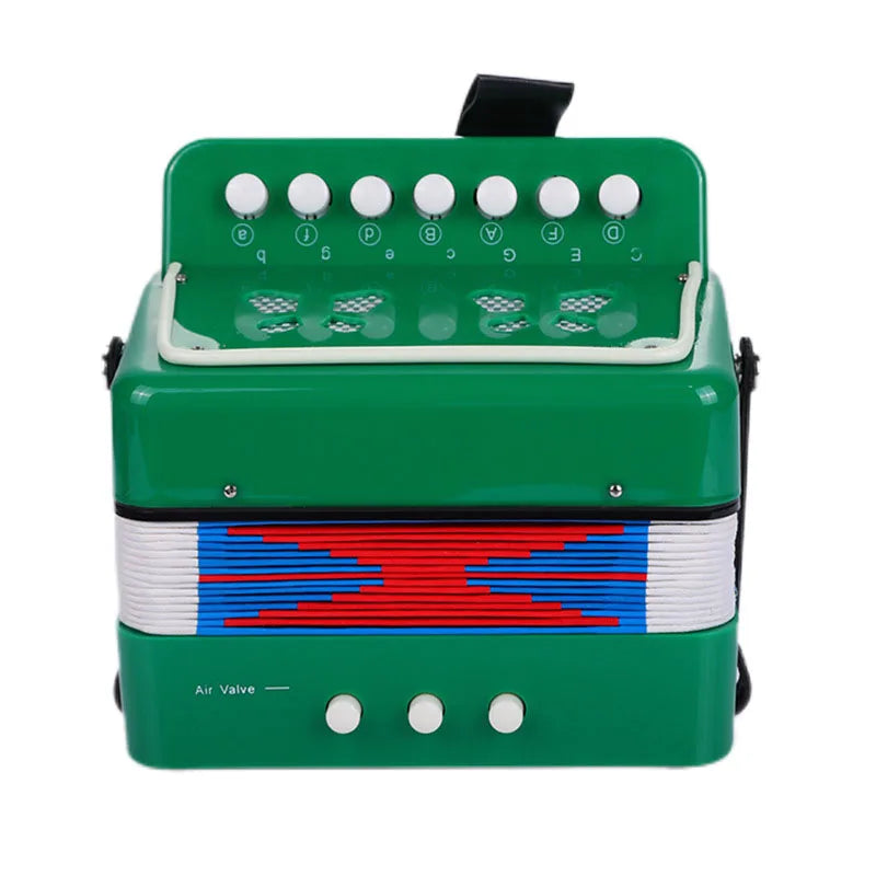 Kids Accordion Mini Toy Musical Instruments 10 Keys 3 Air Button Pink Rose Red White For Child Children Toddlers Beginners