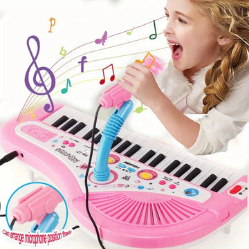 Kids Musical Piano 37 Key Electronic Keyboard Piano for Kids with Microphone Musical Instrument Educational Toy for Boys Gilrs