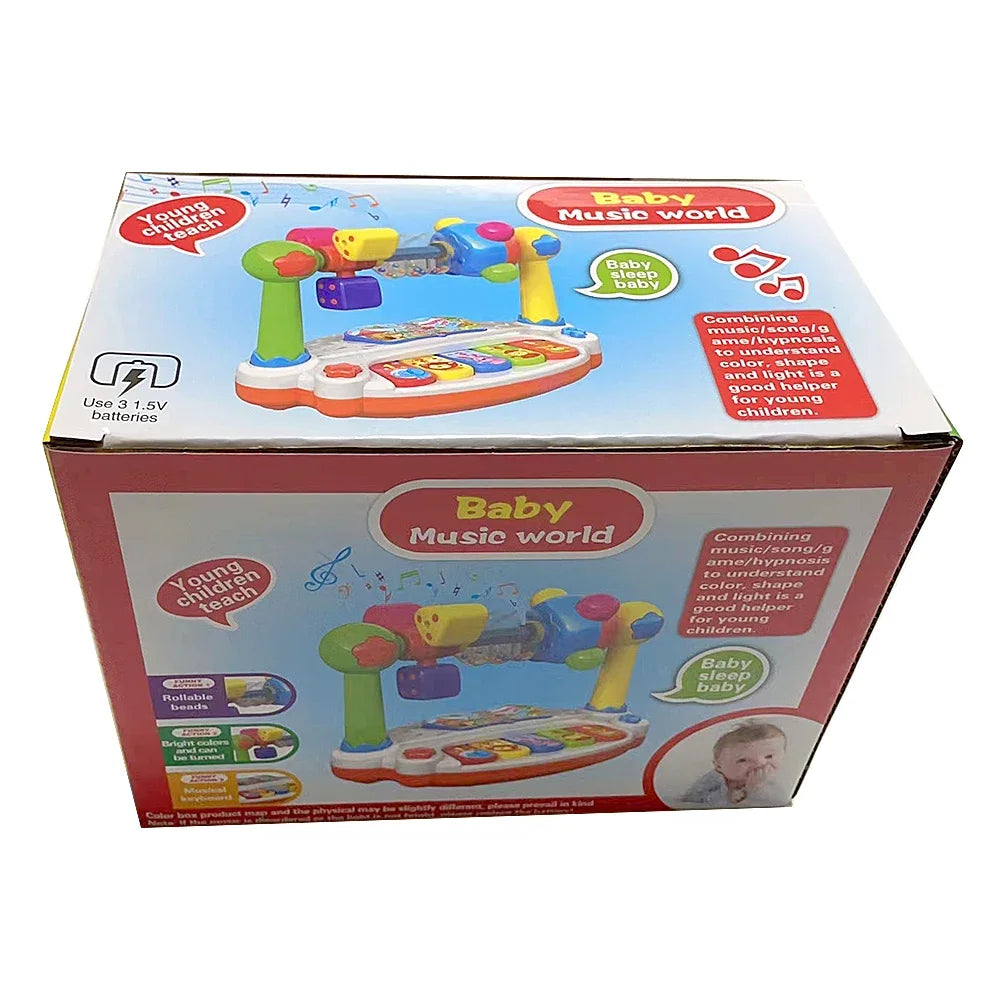 Electronic Organ Toys Early Education Baby Activity Set Piano 5 Keys Keyboard Music Toys for Kids Musical Instruments with Light