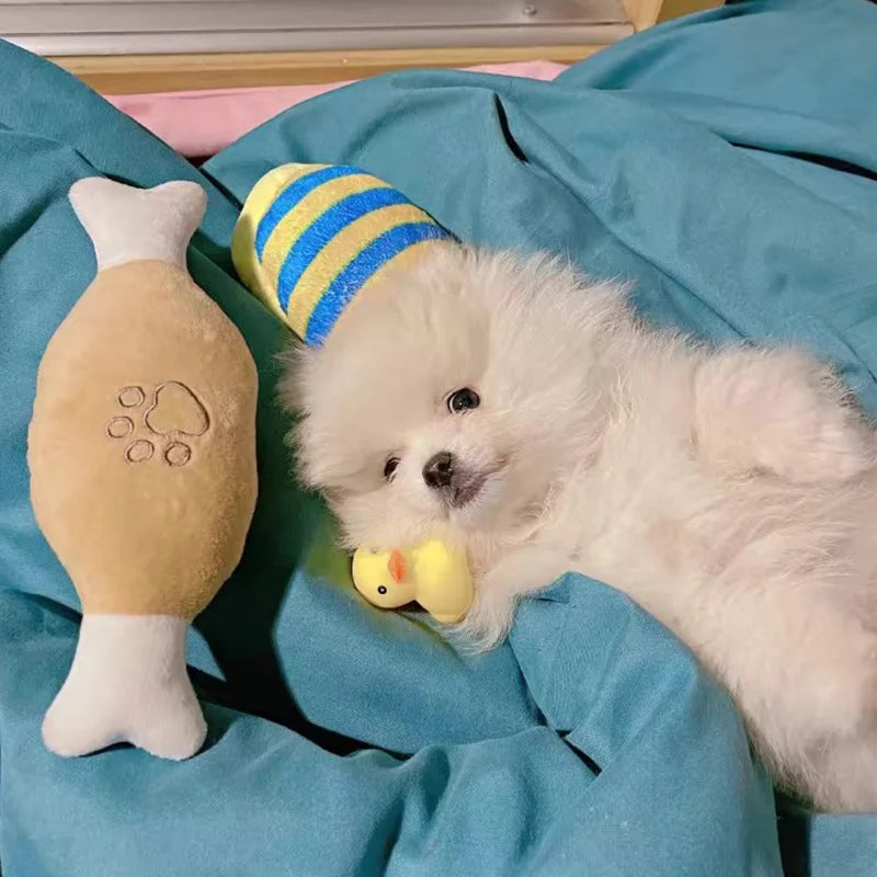 Cute Squeaky Toy Bite Resistant Pet Chew Toys Shape mascotas