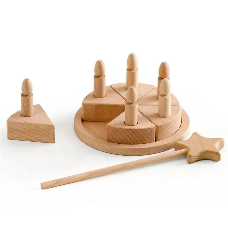 Wooden Simulation Birthday Cake Kitchen Toys Children Pretend Play Home Early Education Toys Baby Interactive Games Props gift