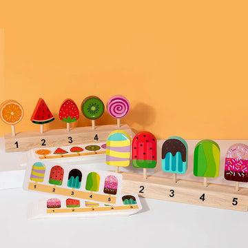 Wooden Ice Cream Toys Pretend Play Food Ice Lolly Shop Games Montessori Role Play Educational Toys for Kids Baby Gifts Digital