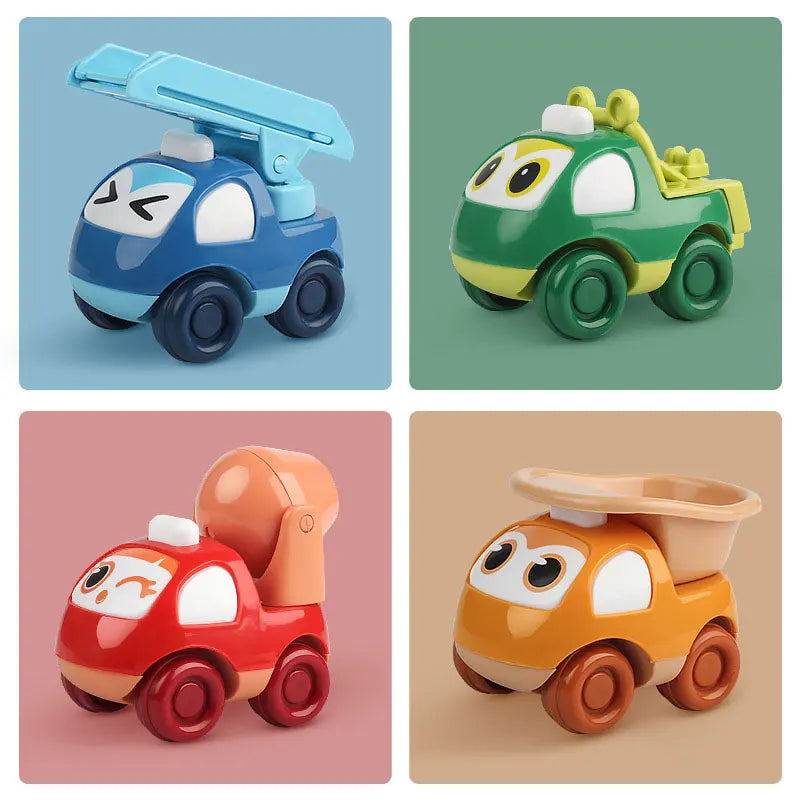 Cute Cartoon Engineering Car Toys for 0 3 6 Years Baby Kids Inertia Sliding Mixer Dump Truck Tractor Vehicle Boy Girl Gifts