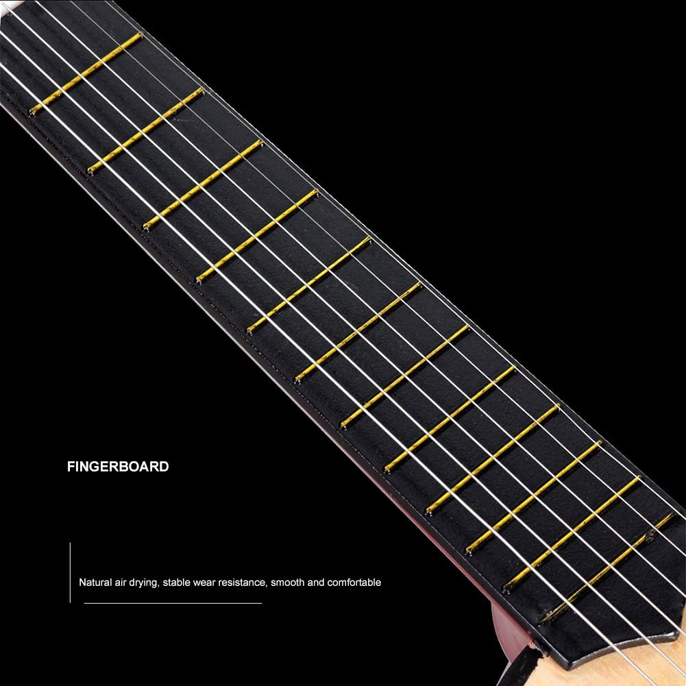 Kids Mini Wood Guitar Educational Toy Ukulele 6 Strings Musical Instruments Gift for Music Lovers Playing Accessory