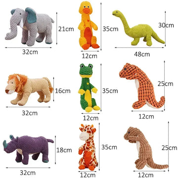 Squeaky Pet Toys Plush Toys Animals Shape Accessories Lion Dinosaur