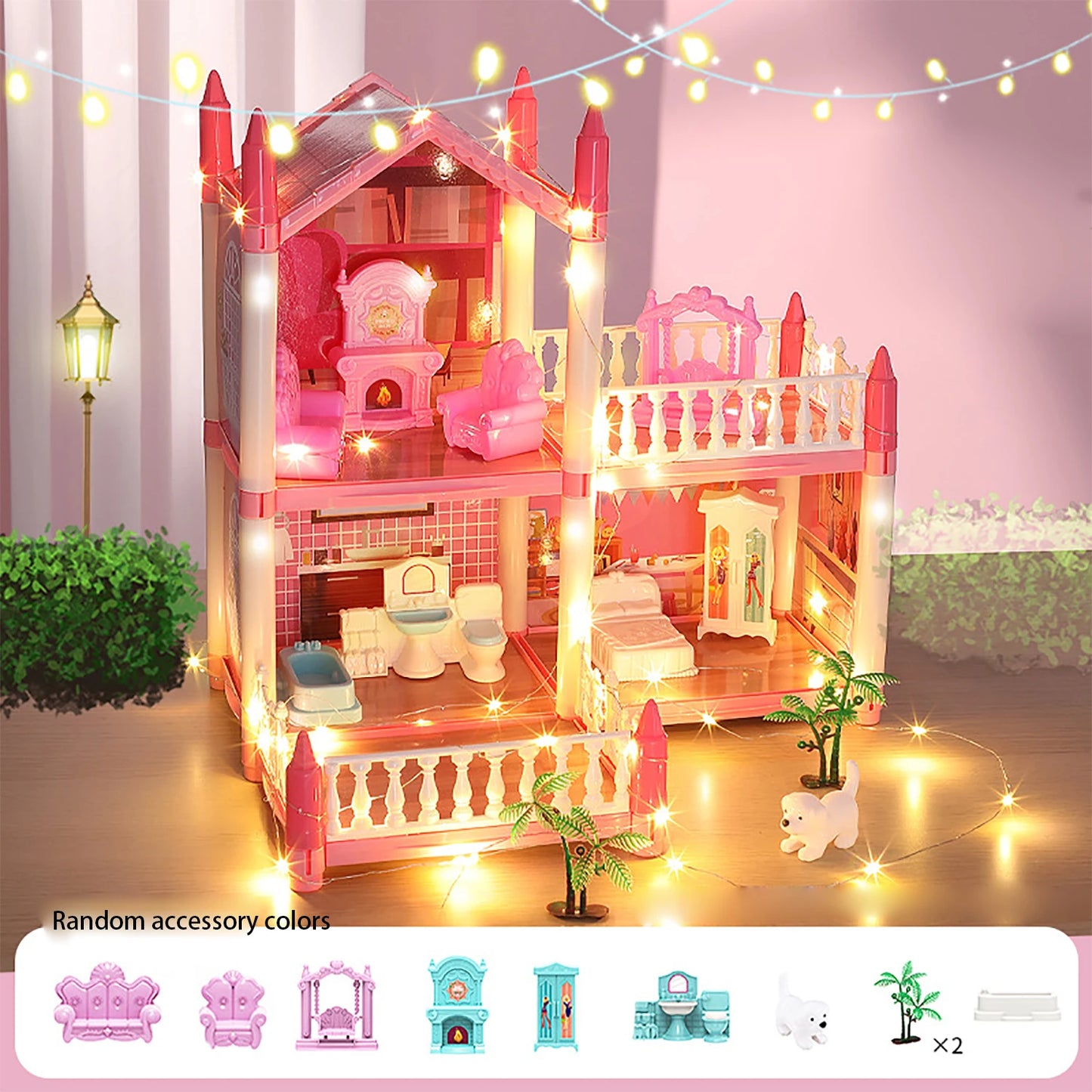 DIY Princess House, Girl Play Toys, Doll House Castle Villa, Assembled House, Parent Child Interactive Handicraft Entertainment