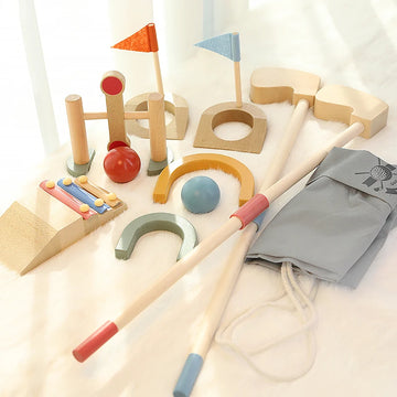wooden Golf Toys Set for Kids Educational Golf Toys Kits for Toddlers Outdoor Lawn and Indoor Sports Toys for Toddlers  