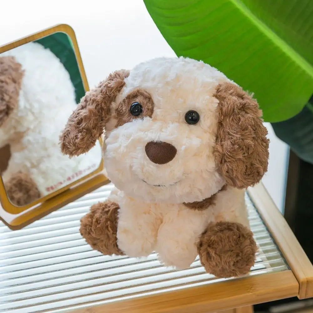 Stuffed Animal Simulation Dog Plush Toy Brown Spot Smile Animal Puppy Dolls Kawaii Soft Shiba Inu Plush Dolls Birthday Gifts
