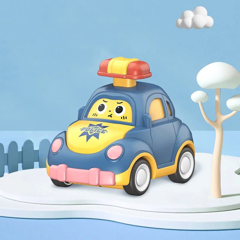 Baby Cartoon Toy Car Mini Press Go Vehicles Inertia Pull Back Cars Montessori Early Education Crawling Toys for Toddlers Boys