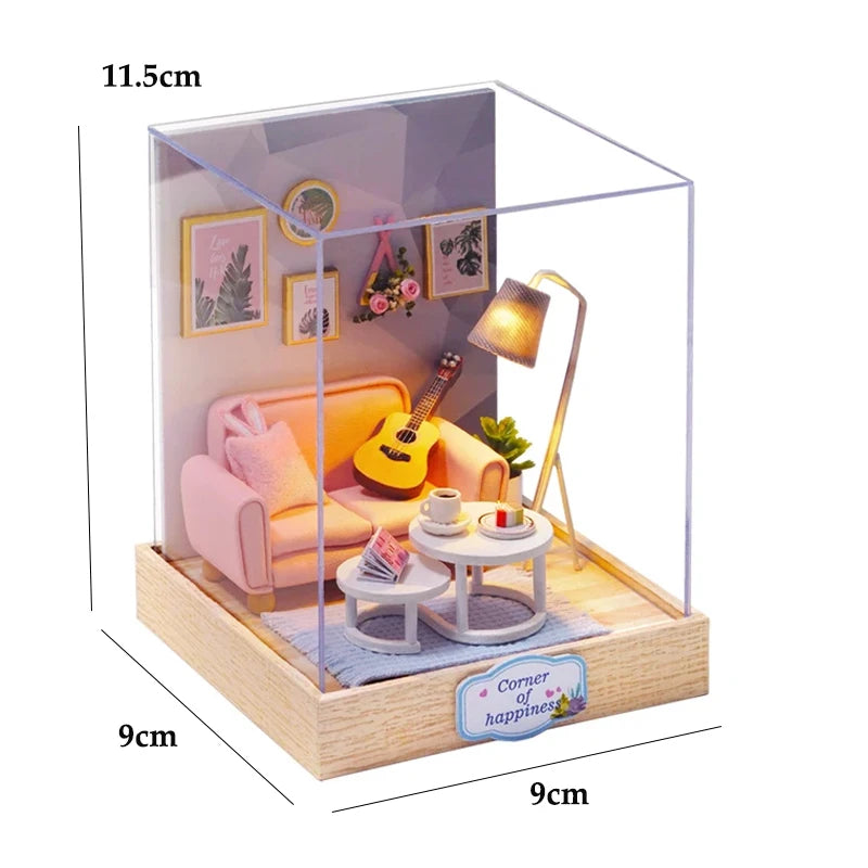 Doll House Mini DIY Small Kit 3D Puzzle Assembly Building Model Toy Home Bedroom Decoration With Furniture Wooden Craf Dollhouse