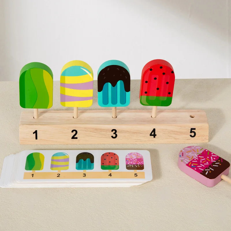 Wooden Ice Cream Toys Pretend Play Food Ice Lolly Shop Games Montessori Role Play Educational Toys for Kids Baby Gifts Digital