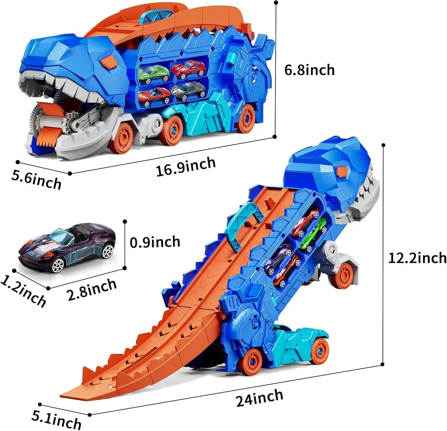 The Kids Truck Dinosaur Transporter Toys Cars Educational Model Toys Alloy Transforming Dinosaur Transport Car Toy for Childrens