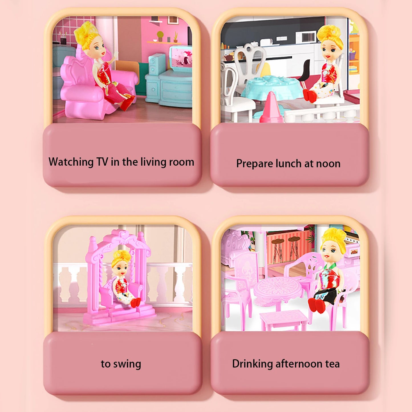 DIY Princess House, Girl Play Toys, Doll House Castle Villa, Assembled House, Parent Child Interactive Handicraft Entertainment