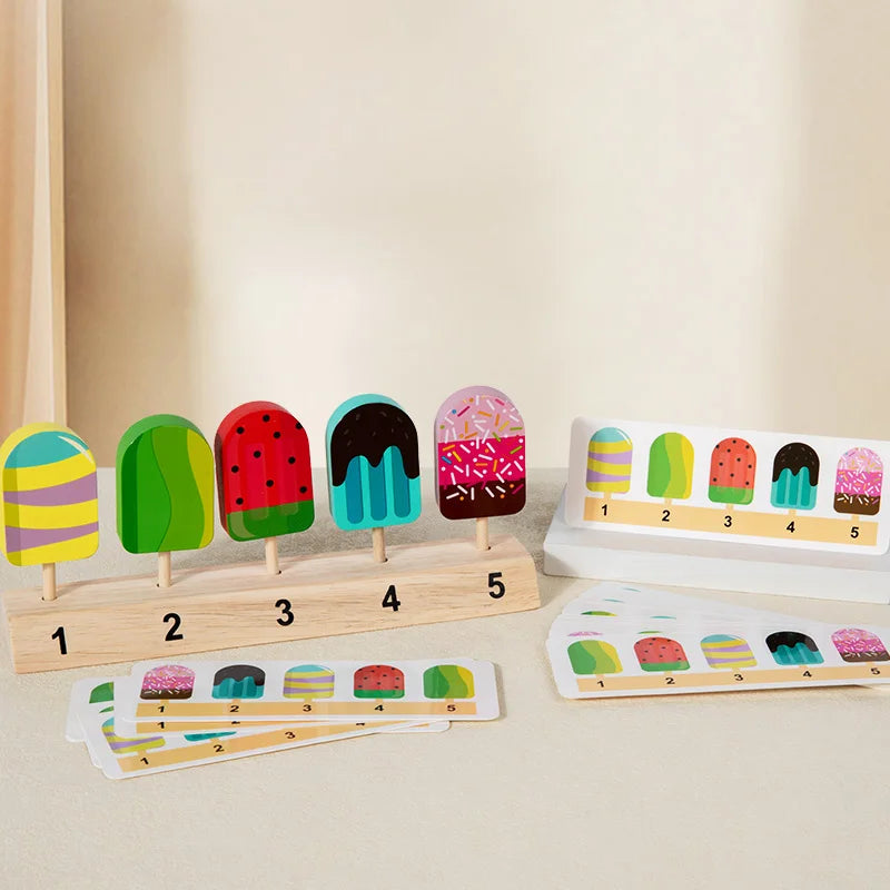 Wooden Ice Cream Toys Pretend Play Food Ice Lolly Shop Games Montessori Role Play Educational Toys for Kids Baby Gifts Digital