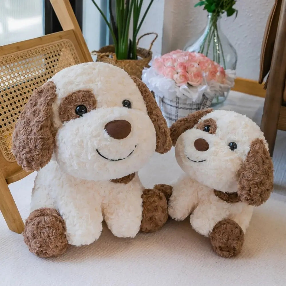 Stuffed Animal Simulation Dog Plush Toy Brown Spot Smile Animal Puppy Dolls Kawaii Soft Shiba Inu Plush Dolls Birthday Gifts