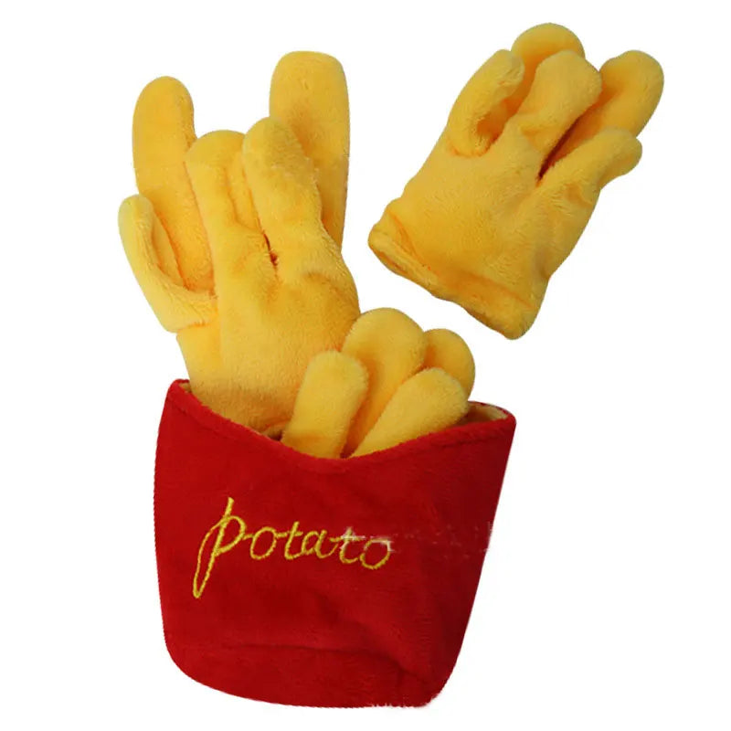 Plush Toys Squeaky Accessories Toy Soft Squeeze Sound Teeth Chew Bite Resistant Ice Cream Fries Humburger