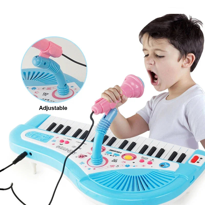 Kids Musical Piano 37 Key Electronic Keyboard Piano for Kids with Microphone Musical Instrument Educational Toy for Boys Gilrs