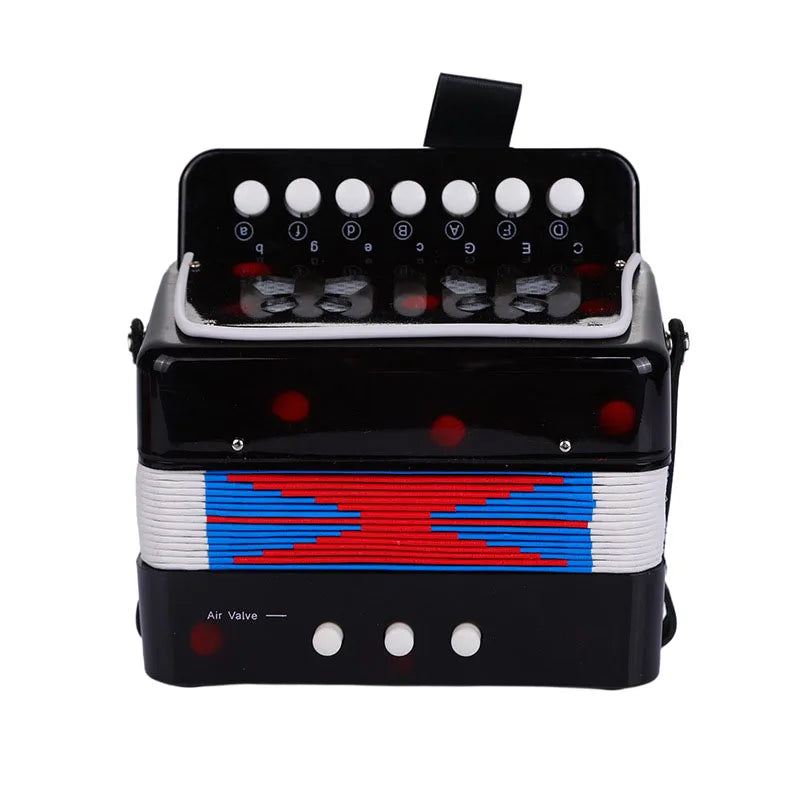 Kids Accordion Mini Toy Musical Instruments 10 Keys 3 Air Button Pink Rose Red White For Child Children Toddlers Beginners
