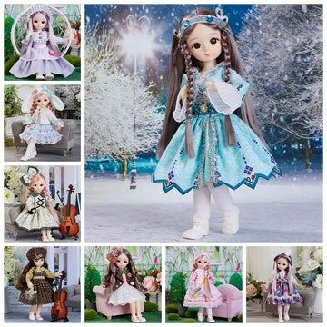 Ancient Dress Doll with Clothes BJD Doll Dress Up 3D Eyes Removable Joints Doll Removable Joints Colorful Children Toys