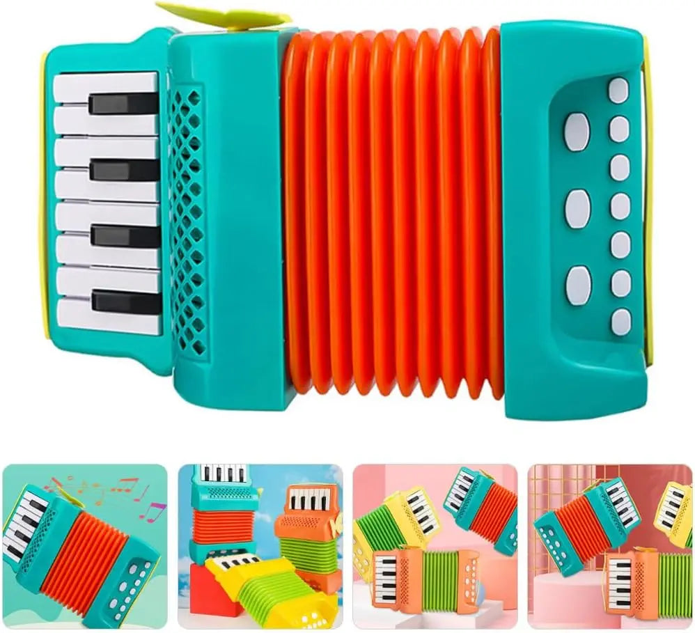 Kids Accordion Musical Instruments Indoor and Outdoor 10 Keys 8 Bass Playing Musical keyboard Educational Toys Gift For Children