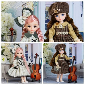 Ancient Dress Doll with Clothes BJD Doll Dress Up 3D Eyes Removable Joints Doll Removable Joints Colorful Children Toys