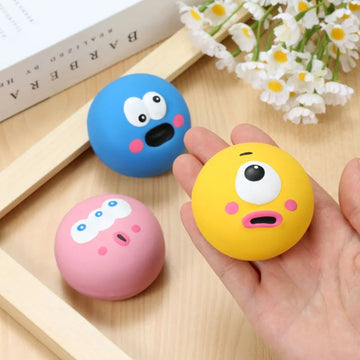 Squeak Rubber Ball Toy with Squeaker Soft Flexible Pink Blue Yellow Dropship