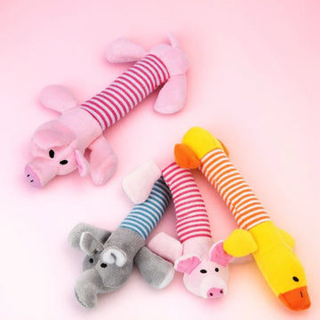 Funny Plush Toys Squeaky Pet Toys Chew Toys Duck Pig Elephant Pet Supplies