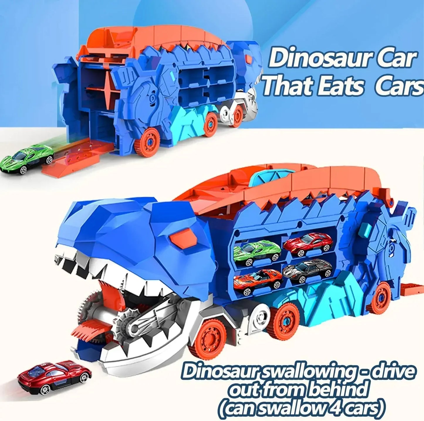 The Kids Truck Dinosaur Transporter Toys Cars Educational Model Toys Alloy Transforming Dinosaur Transport Car Toy for Childrens