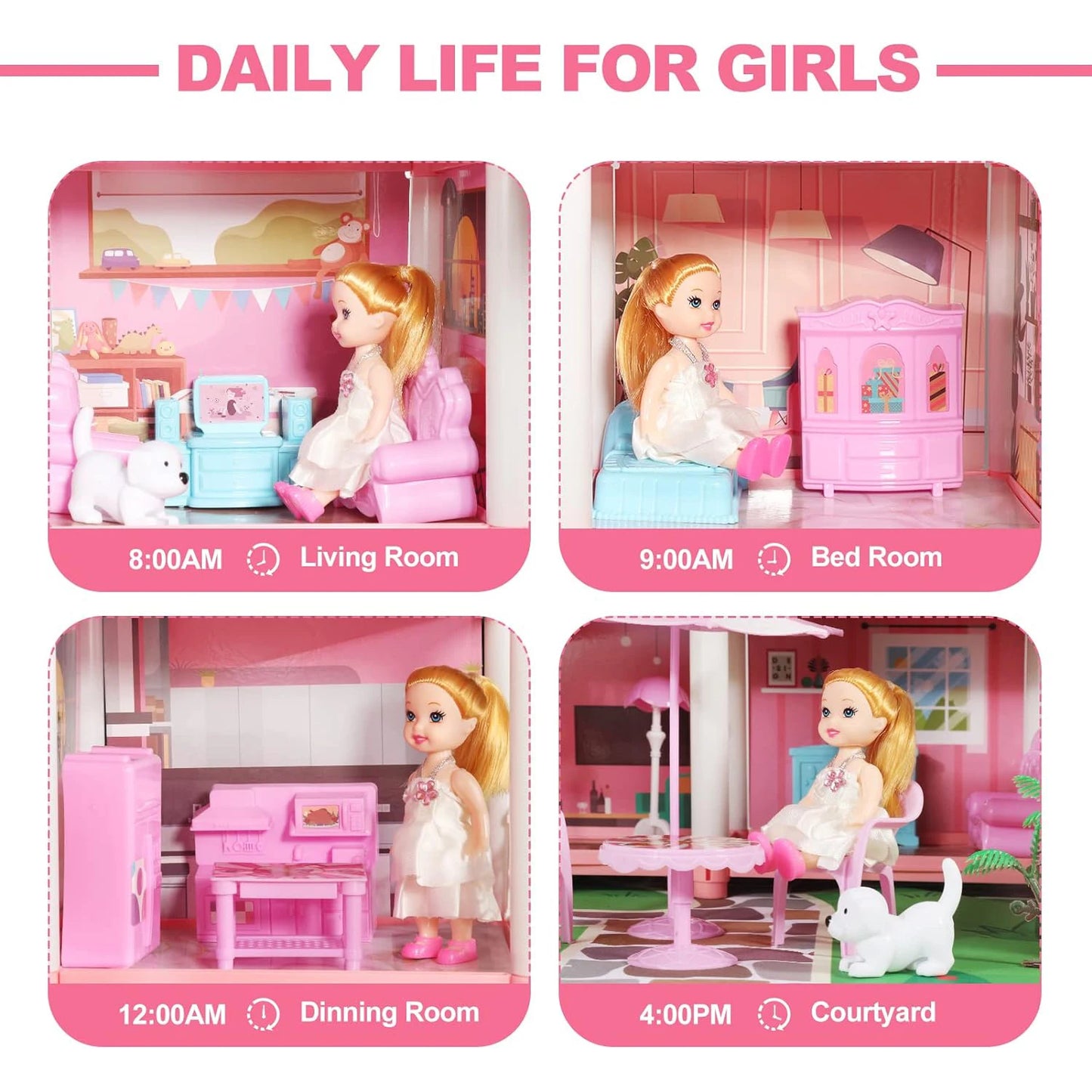 DIY Princess House, Girl Play Toys, Doll House Castle Villa, Assembled House, Parent Child Interactive Handicraft Entertainment