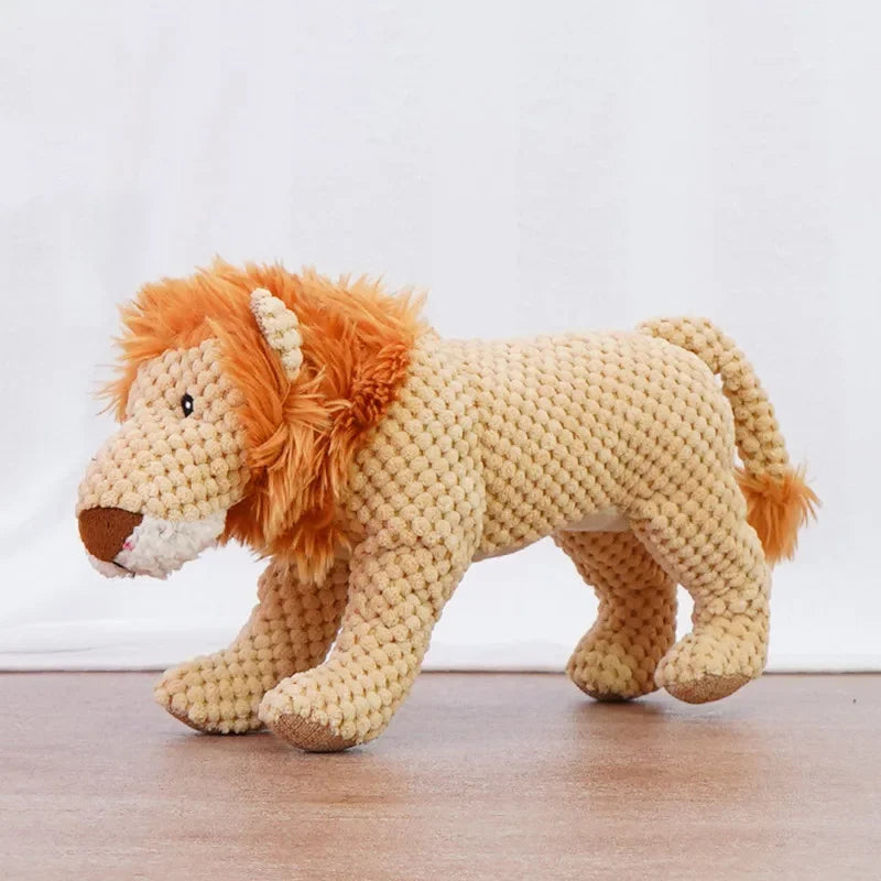 Squeaky Pet Toys Plush Toys Animals Shape Accessories Lion Dinosaur