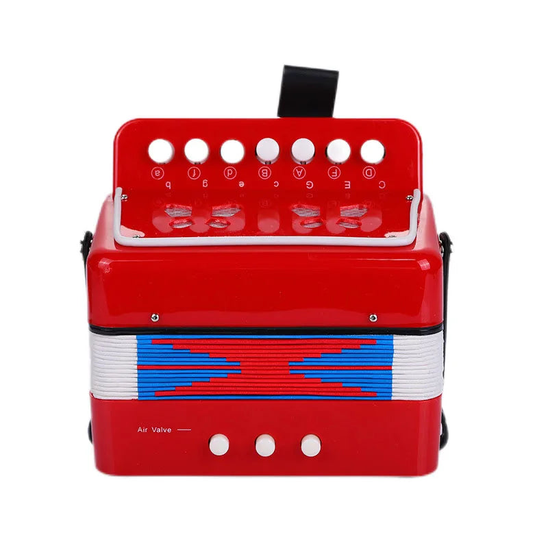 Kids Accordion Mini Toy Musical Instruments 10 Keys 3 Air Button Pink Rose Red White For Child Children Toddlers Beginners