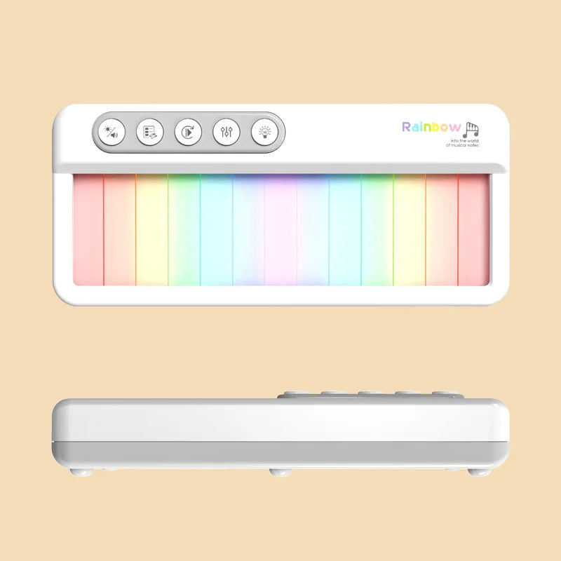 Kid's Musical Instrument Toys Multifunctional Electronic Piano Baby Pocket Piano Musical Instrument Baby Rainbow Light Music Box