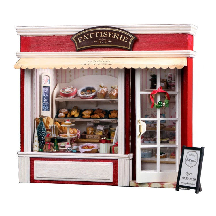 DIY Wooden Dollhouse Casa Miniature With Furniture Kit 3D Irish Cottage Coffee House Assemble Toy for Children Christmas Gifts