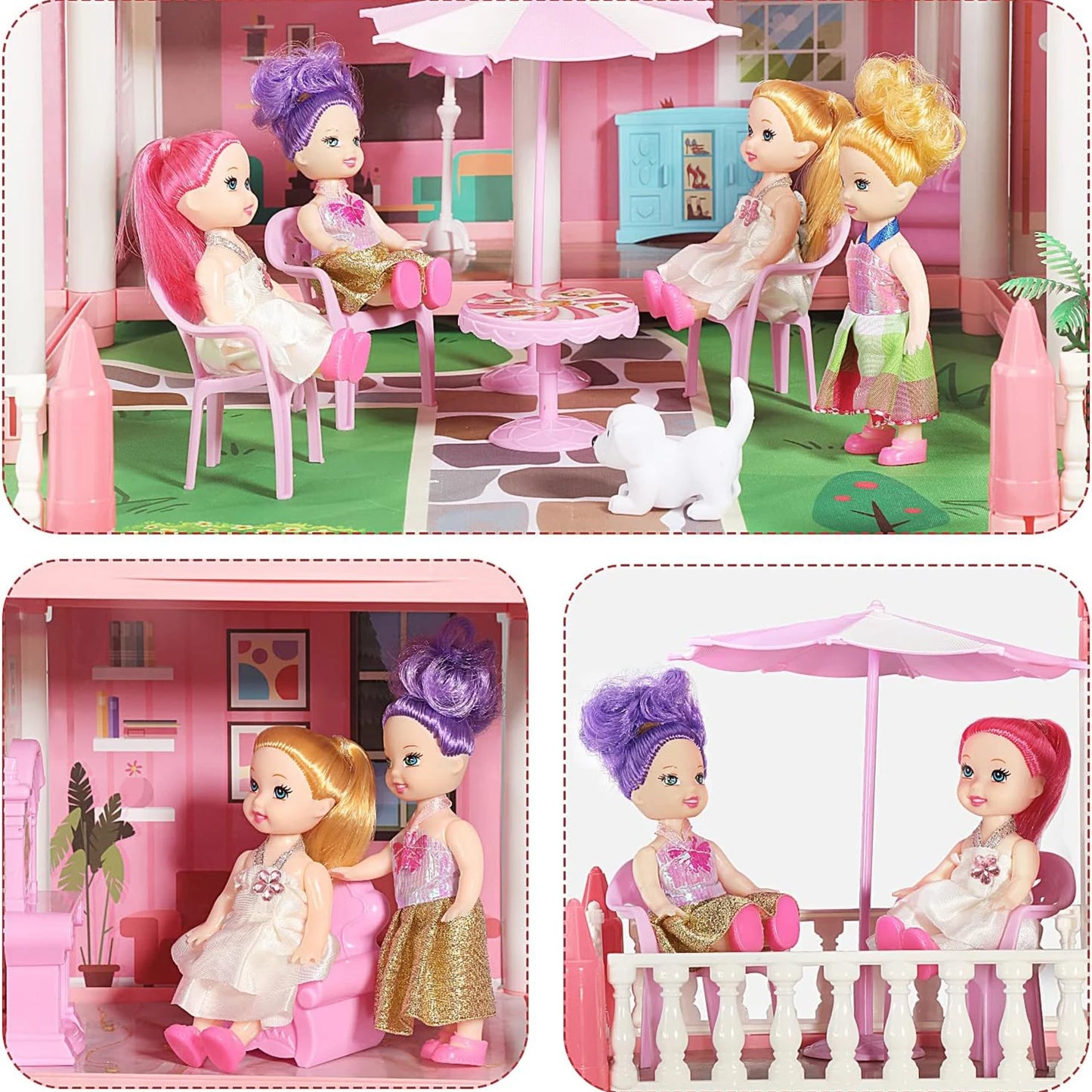 DIY Princess House, Girl Play Toys, Doll House Castle Villa, Assembled House, Parent Child Interactive Handicraft Entertainment