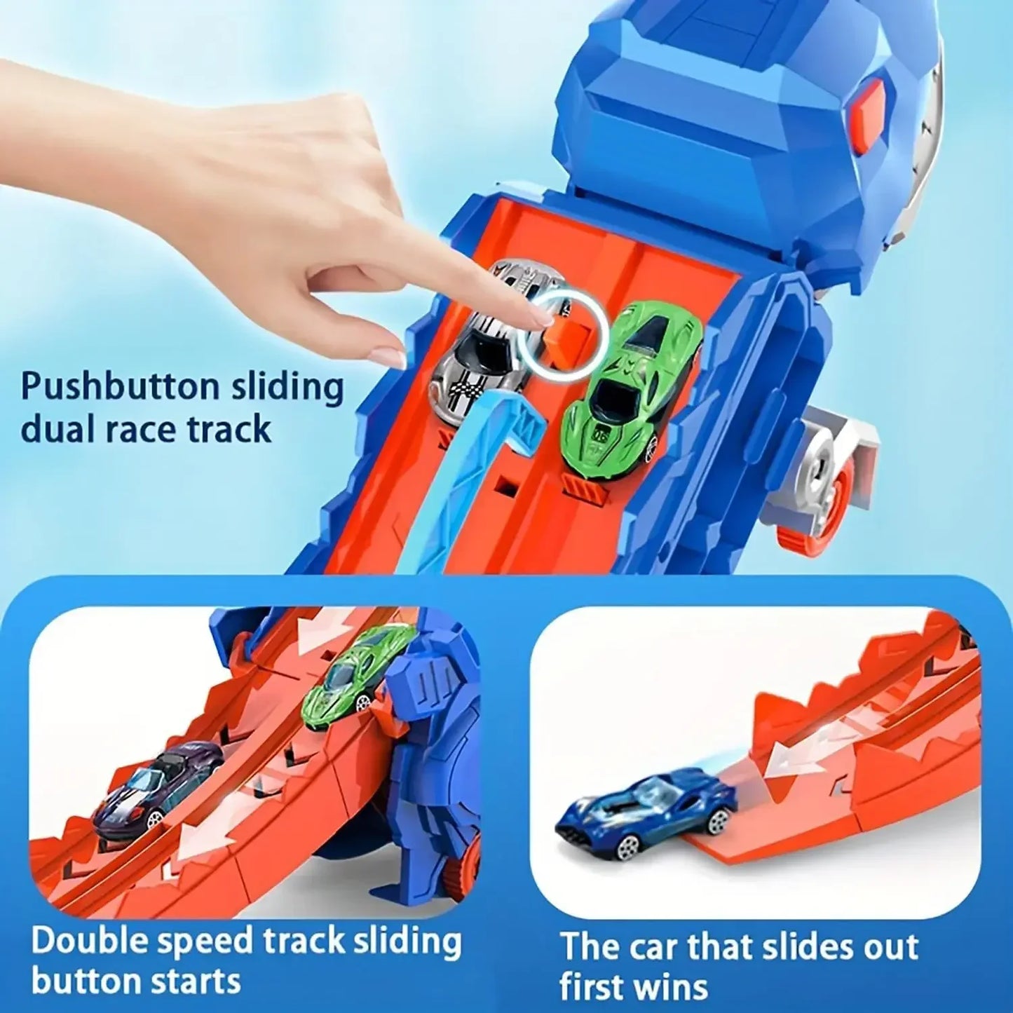The Kids Truck Dinosaur Transporter Toys Cars Educational Model Toys Alloy Transforming Dinosaur Transport Car Toy for Childrens