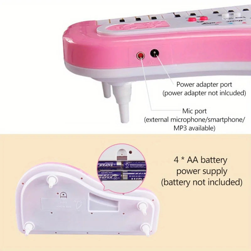 Kids Musical Piano 37 Key Electronic Keyboard Piano for Kids with Microphone Musical Instrument Educational Toy for Boys Gilrs