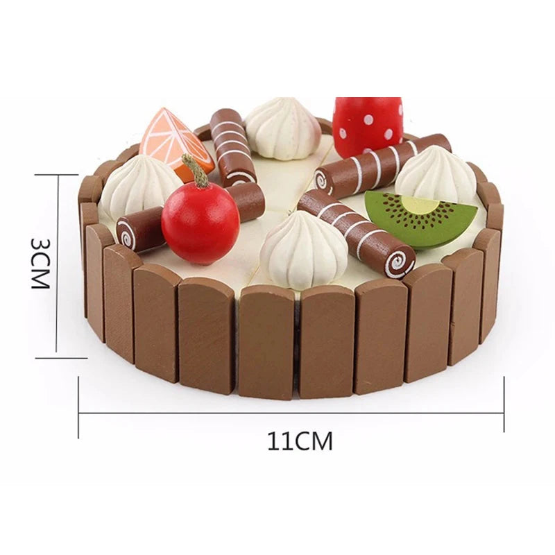 Wooden Children Kitchen Toys Pretend Toys Cutting Cake Play Food Kids Toys Wooden Fruit Cooking Toys For Baby Birthday Interests