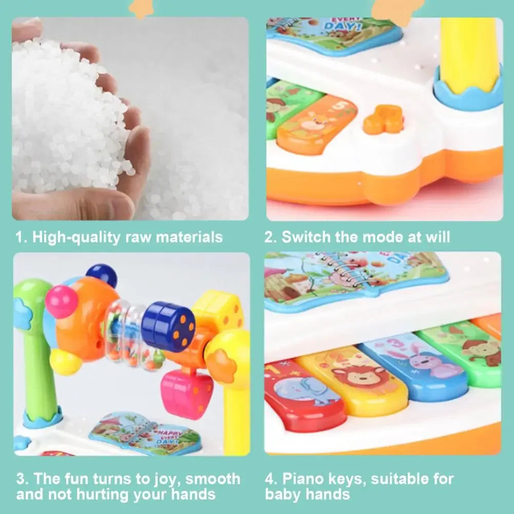 Electronic Organ Toys Early Education Baby Activity Set Piano 5 Keys Keyboard Music Toys for Kids Musical Instruments with Light