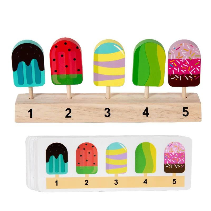 Wooden Ice Cream Toys Pretend Play Food Ice Lolly Shop Games Montessori Role Play Educational Toys for Kids Baby Gifts Digital