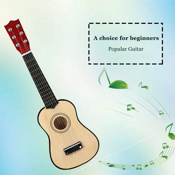 Kids Mini Wood Guitar Educational Toy Ukulele 6 Strings Musical Instruments Gift for Music Lovers Playing Accessory