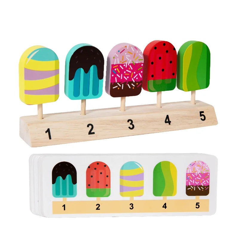 Wooden Ice Cream Toys Pretend Play Food Ice Lolly Shop Games Montessori Role Play Educational Toys for Kids Baby Gifts Digital