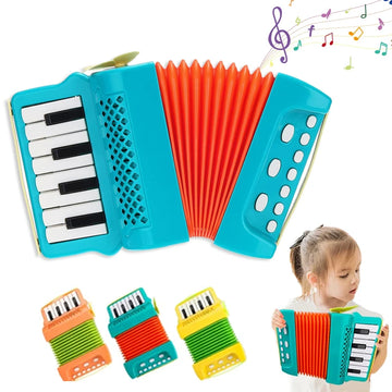 Kids Accordion Musical Instruments Indoor and Outdoor 10 Keys 8 Bass Playing Musical keyboard Educational Toys Gift For Children
