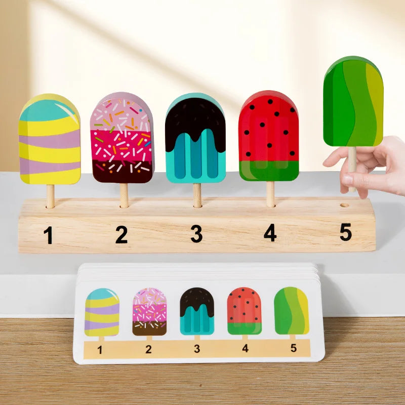 Wooden Ice Cream Toys Pretend Play Food Ice Lolly Shop Games Montessori Role Play Educational Toys for Kids Baby Gifts Digital