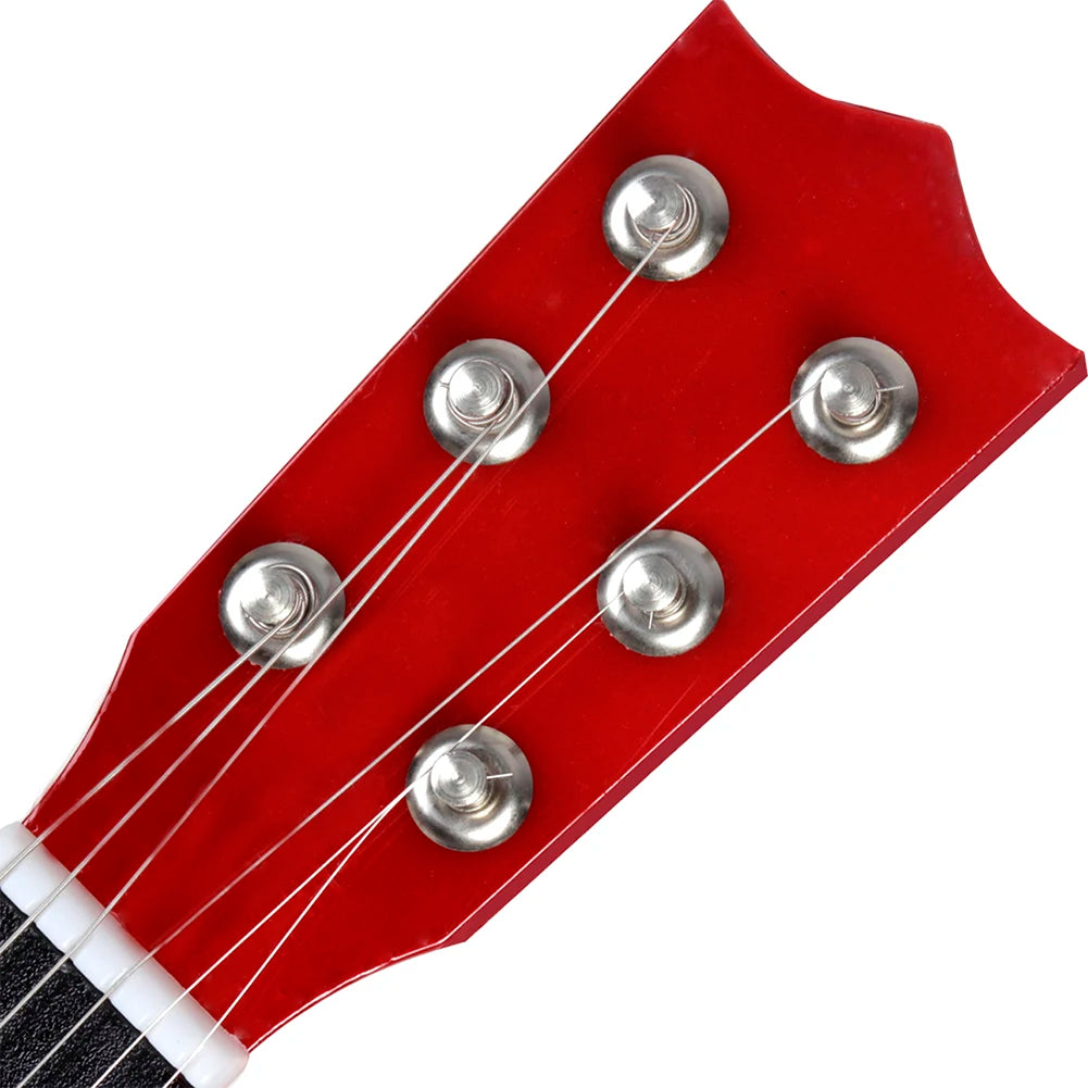 Kids Mini Wood Guitar Educational Toy Ukulele 6 Strings Musical Instruments Gift for Music Lovers Playing Accessory